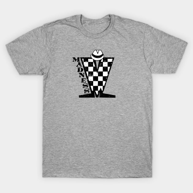 Madness Vintage Checkerboard Black & White T-Shirt by Skate Merch